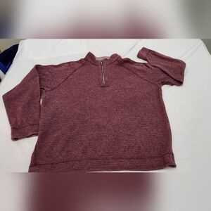 1/4 Zip Tommy Bahama Men's Large Burgundy Grey Reversible Pullover